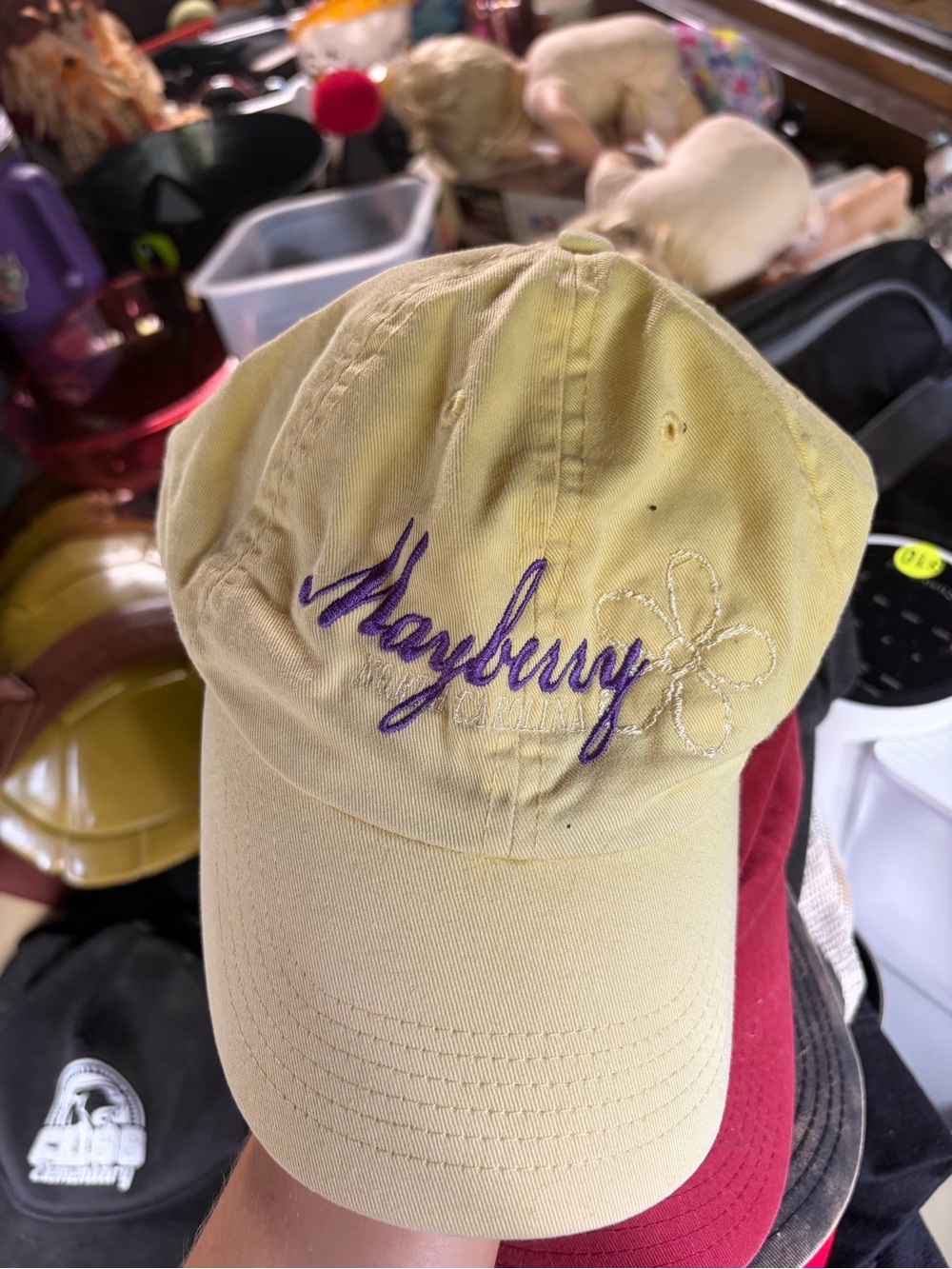 Mayberry Embroidered Yellow Baseball Cap